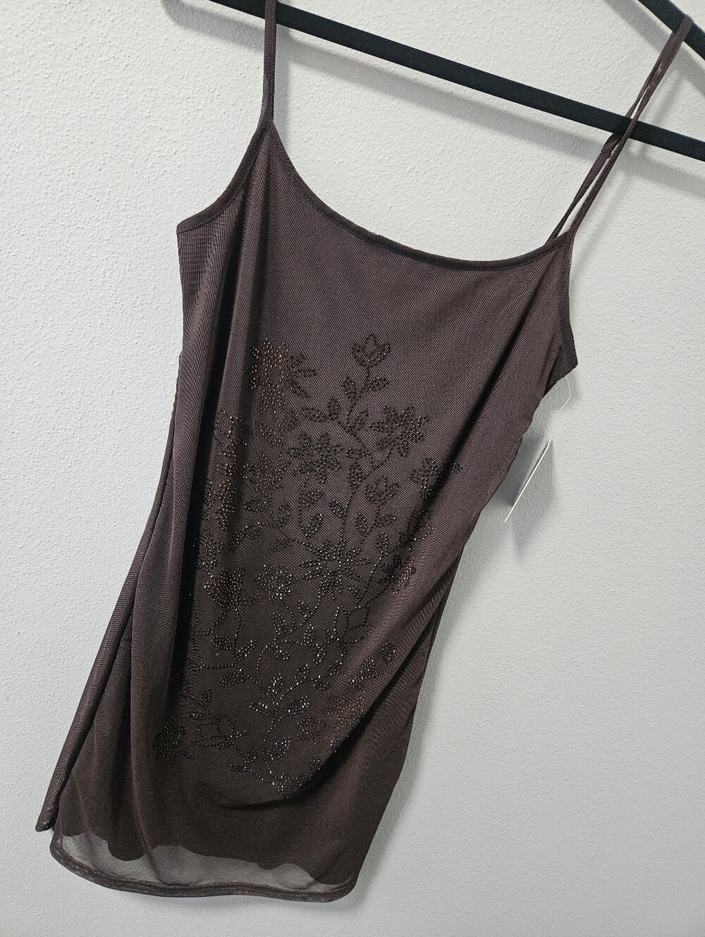 FOREVER 21 NWT Brown Beaded Floral Slip Dress